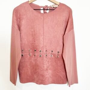 Sofia Made In Italy Women Pink Long Sleeve Blouse NEW WITH TAGS